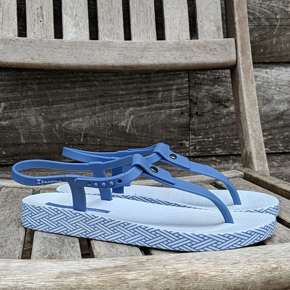 Ipanema Shoes - Ipanema Ankle T Strap Thong Sandals Blue